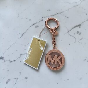 Michael Kors Rose Gold MK Logo Keychain NWT